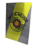 Prancheta Alumínio Operacional- Fundo Prata e Verde c/Logo da PMESP