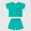 Conjunto Camiseta Manga Curta e Shorts Malwee Always Wonderful Mood Feminino - Verde