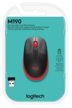 Mouse sem fio Logitech M190 - Design de curva de tamanho completo