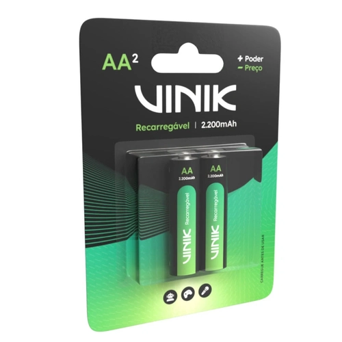 Pilha Recarregável Aa Blister C/2 - 1.2v 2200mah - Vp2ab2r