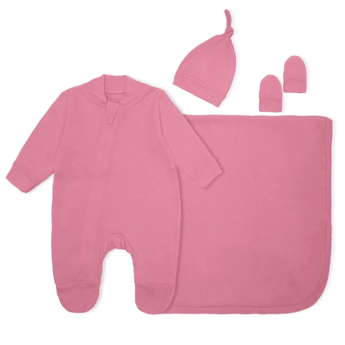 Kit Saída Maternidade Liso Pink Mescla Baby - Feminino