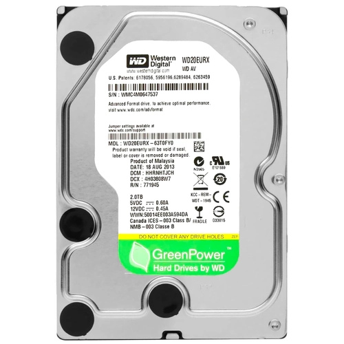 HD 2TB Western Digital 64MB 7200RPM - WD20EURX