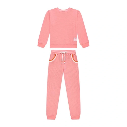 Conjunto Blusão e calça em Moletinho Canelado Somnii - Feminino