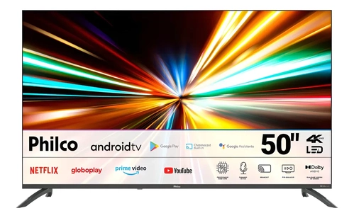SMART TV PHILCO 50 POLEGADAS P50EAA 4K LED ANDROID TV DOLBY AUDIO 110V/220V