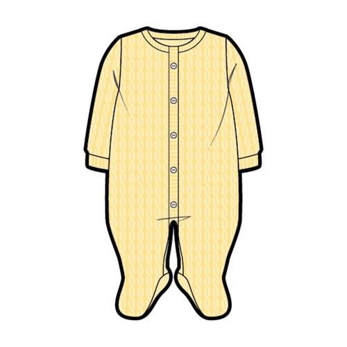 Macacão Manga Longa Trançado Tricot Amarelo Unissex - Mini & Co