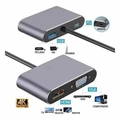 Adaptador Type-c P/ Usb 3.0 / Hdmi / Vga E Type-c (4 Em 1) Ref. Fy-788