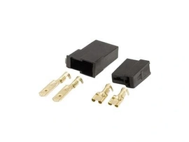 Conector 2 Vias Quadrado Preto C/ Terminais C/5 Permak