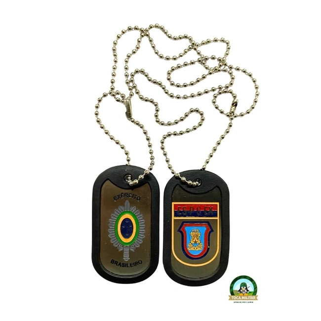 Plaqueta de Identificação Dog Tag - Pintura Automotiva (Corrente Latão)
