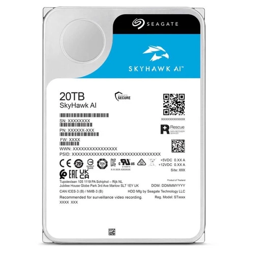HD 20TB Seagate SkyHawk AI Surveillance 256MB 7200RPM - ST20000VE002