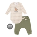 Conjunto Body Manga Longa e Calça Suedine e Tricot Masculino - Cavalinhos