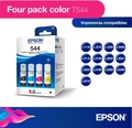Kit com 4 Garrafas de Tinta Epson, Preto, Ciano, Magenta, Amarelo - T544520-4P