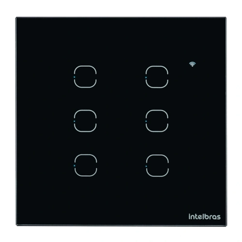 Interruptor Smart Touch Intelbras Ews1006 Wi-fi Com 6 Teclas Preto
