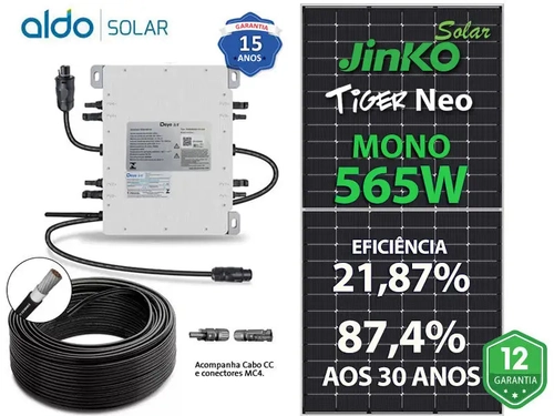Gerador De Energia Solar Deye Micro Inversor Rosca Dupla Metal Romagnole Deye Microinversor Gf 16,95kwp Jinko Tiger Neo Mono 565w Sun 2kw 4mppt Mono 220v Com Cabo