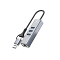 Hub Usb-C Tipo-C C3tech 3 Portas 3.0 + Rj45 - HU-LAN1000GY