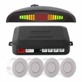 Sensor De Estacionamento Ré 4 Sensores Display Led Sinal Sonoro Knup Kp-s100 Prata