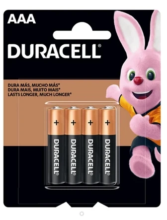 Pilha AAA Duracell c/4 unidades. Alcalina