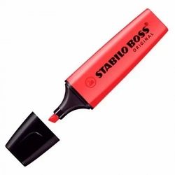 Pincel Marca Texto Vermelho Neon Stabilo Boss