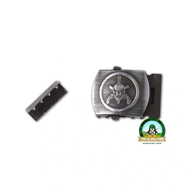 Fivela de Metal Faca na Caveira (Rolete)