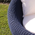 Chaise 160cm com Mesinha Lateral em Corda Náutica e Alumínio Hibisco