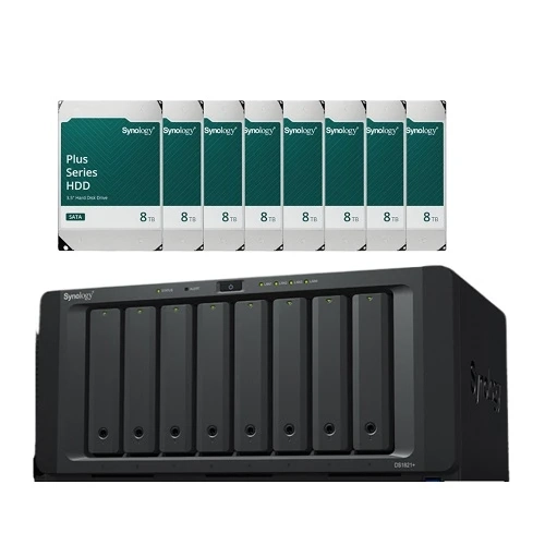 Servidor Nas Synology Diskstation DS1821+ Com 64TB ( 8 Hds Synology 8TB )