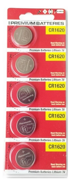 CR1620 Panasonic  - 3V Lithium cartela c/5un.