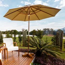 Guarda-Sol Ombrelone Ecolight 2,70m Viva Vida (Base de Madeira em X)