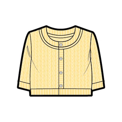 Casaquinho Tricot Trançado Amarelo Unissex - Mini & Co
