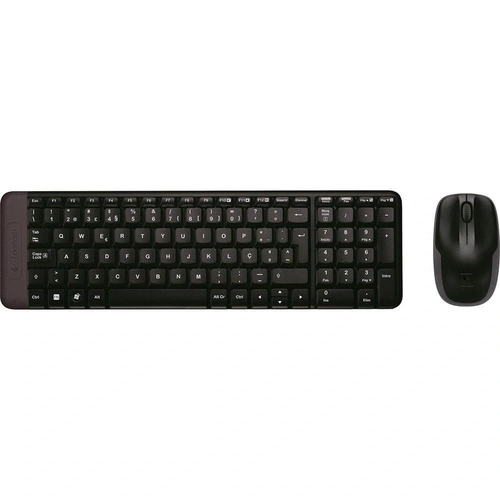 Kit Teclado e Mouse Sem Fio Wireless Logitech Preto MK220