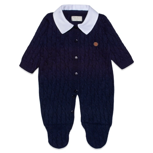 Macacão Manga Longa Tricot com Gola Masculino – Marinho