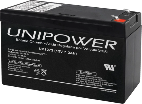 Bateria Selada Unipower Estacionária Vrla 12v 7,2ah (up1272)