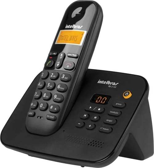 Telefone Sem Fio Digital C/ Secretária Eletrônica Ts3130 Preto Intelbras 4123130