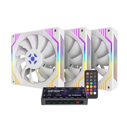 Kit Cooler Fan ARGB Fortrek Frosty Branco Com Controladora/Controle - 84967