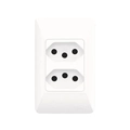 Tomada Dupla 2P+T 10A Sistema externo Branco-Fame