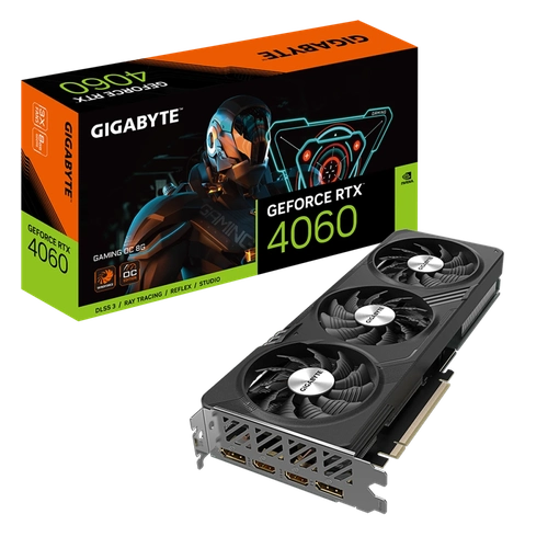 Placa de Vídeo 8GB RTX4060 Gigabyte Gaming OC - GV-N4060GAMINGOC-8GD