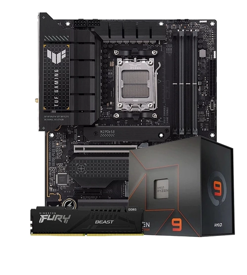 Kit Upgrade AMD Ryzen 9 7950X + Placa Mãe AM5 Asus TUF Gaming X670E + Memória DDR5 16GB 5200MHz