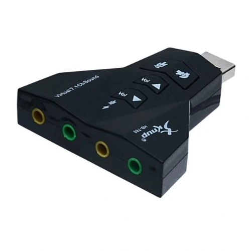 Placa de Som USB 7.1 C/ 2 Entradas P/ Fone e Microfone  HB -T65 - Knup