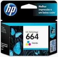 Cartucho Original HP 664 Color - 1115 / 2134 / 2136 / 2676 / 3636 / 3776 / 3786 / 3788 / 3790 / 3836 / 4536 / 4676 / 5076 / 5276
