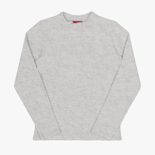 Blusinha Manga Longa Malha Canelada Romitex - Feminina