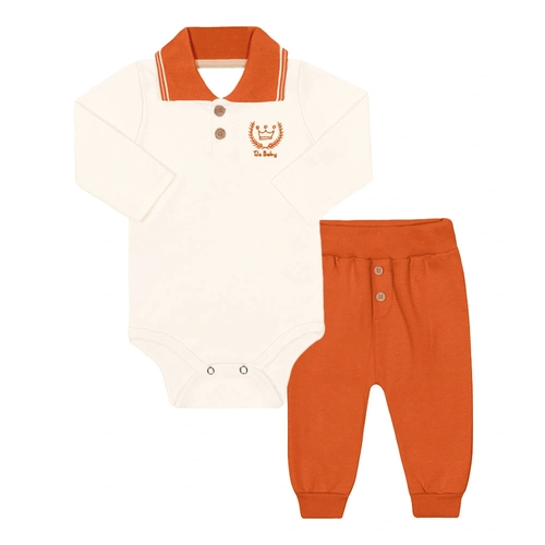 Conjunto Body Polo e Calça Suedine Marfim Tile Baby Tileesul - Masculino