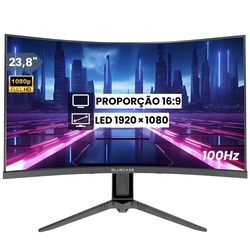 MONITOR GAMER 23,8  PRETO CURVO ERAS BM24FFD4GC BLUECASE - FULL HD / 100 HZ / HDMI / DP / ADAPTIVE-SYNC / R1800 / VESA