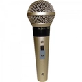 Microfone Profissional Leson Cardióide Com Fio Champanhe - Sm-58 P4