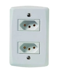 ESPELHO C/ 2 TOMADAS 3 PINOS 10A 250V