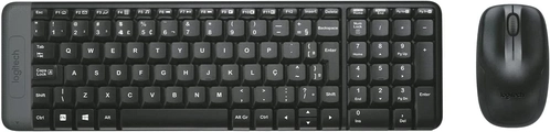 Kit Teclado Mouse S/ Fio Preto Mk220 Logitech