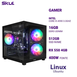 Computador 5000 Core I5 4590 3.3ghz Mem 16gb (2x8) Ddr3 Ssd 512gb Nvme Rx 550 4gb Fonte 400w  Linux Ubuntu