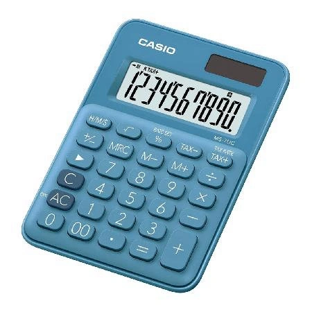 Calculadora Mini de Mesa 10 Dígitos Com Cálculo de Hora Ms-7uc-bu-n Azul