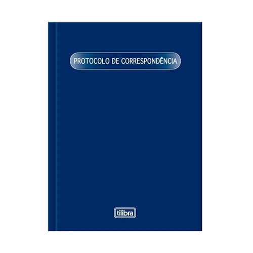 Livro Protocolo de Correspondência Capa Dura Pequeno Azul 104 Folhas Tilibra