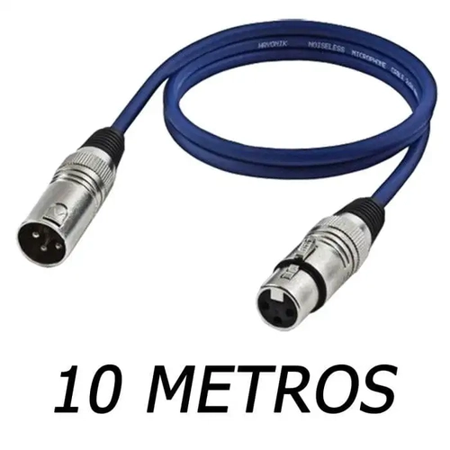 CABO MICROFONE PLAYER XLR(F) X XLR(M) 10M AZUL