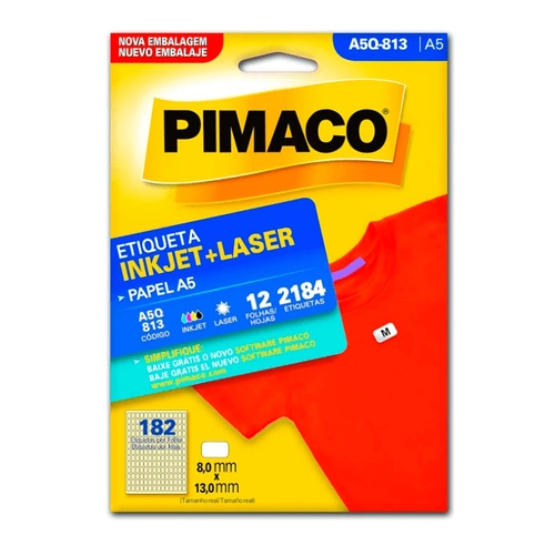 Etiqueta Adesiva Pimaco A5Q813 8,0 X 13,0mm com 12 Folhas