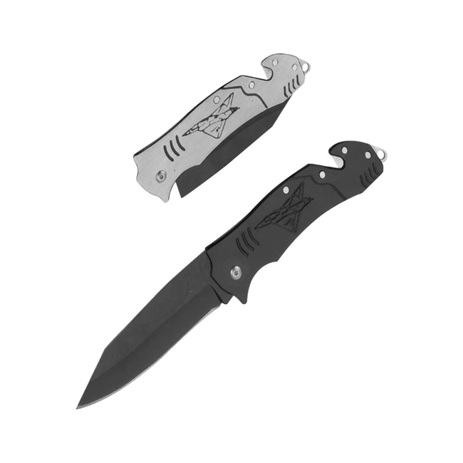 Canivete Tático Pequeno Caça -  Cabo Preto ou Prata  (W79)