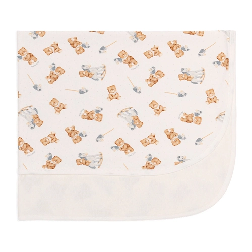 Manta com Forro Avulsa Estampado Masculina – Ursinho e Cavalinho